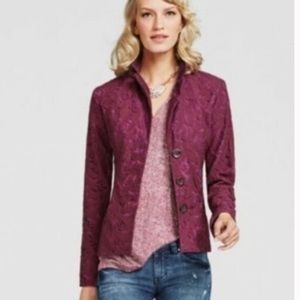 🍇CABI🍇FROLIC PLUMBERRY LACE 3 BUTTONS JACKET🍇